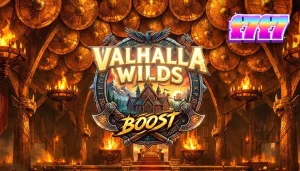 Tampilan visual slot Valhalla Wilds Boost dengan tema Viking dan simbol rune.